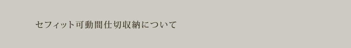 セフィット可動間仕切収納について