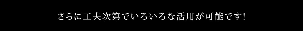 さらに工夫次第でいろいろな活用が可能です!