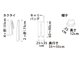 収納物のサイズ目安（単位：cm）